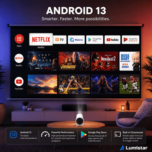 Lumistar Premium Mini Beamer - Create your own Home Cinema - Lumistar - mini beamer - Lumistar