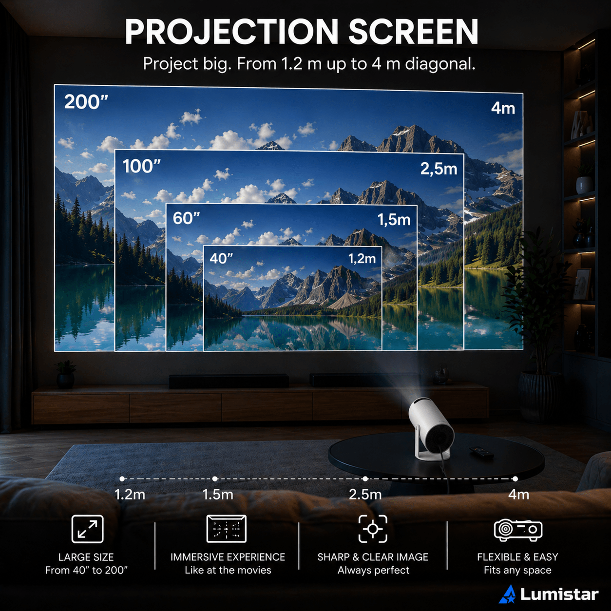 Lumistar Premium Mini Beamer - Create your own Home Cinema - Lumistar - mini beamer - Lumistar