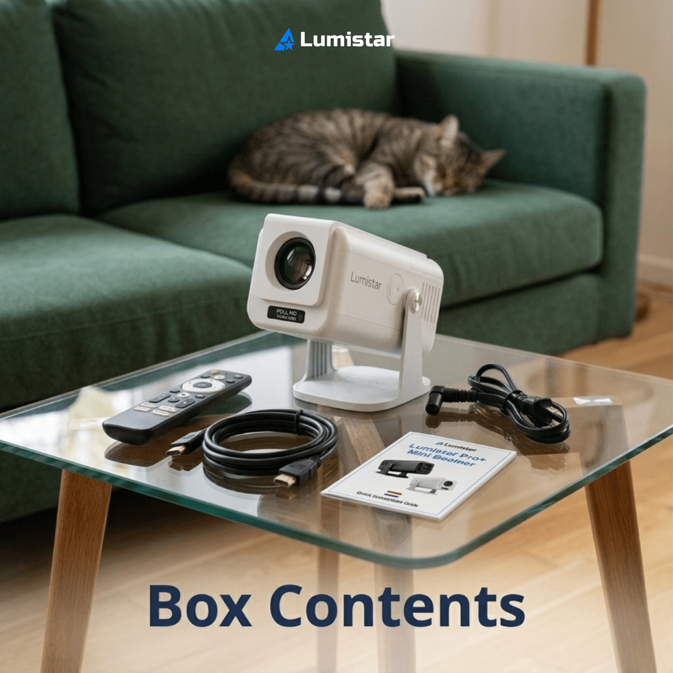 Lumistar Pro+ Mini Beamer verpakkingsinhoud