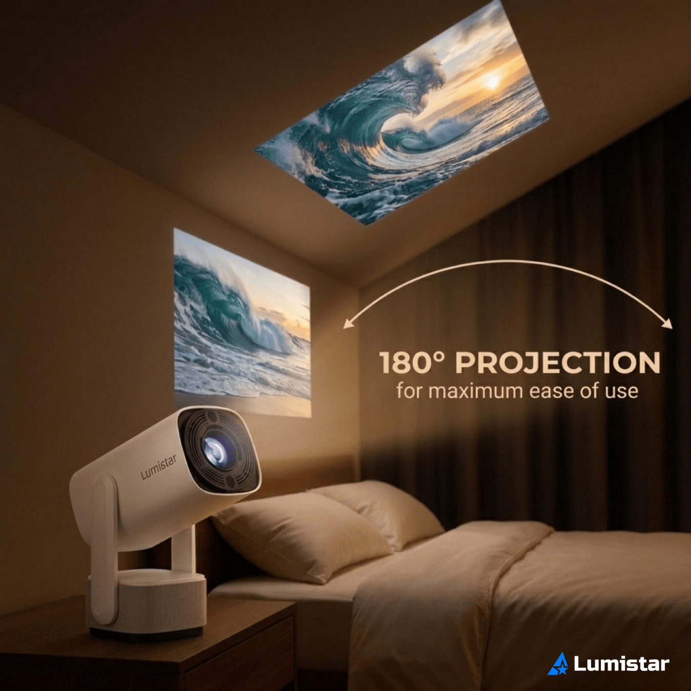 Lumistar Ultra Mini Beamer 180 graden projectie
