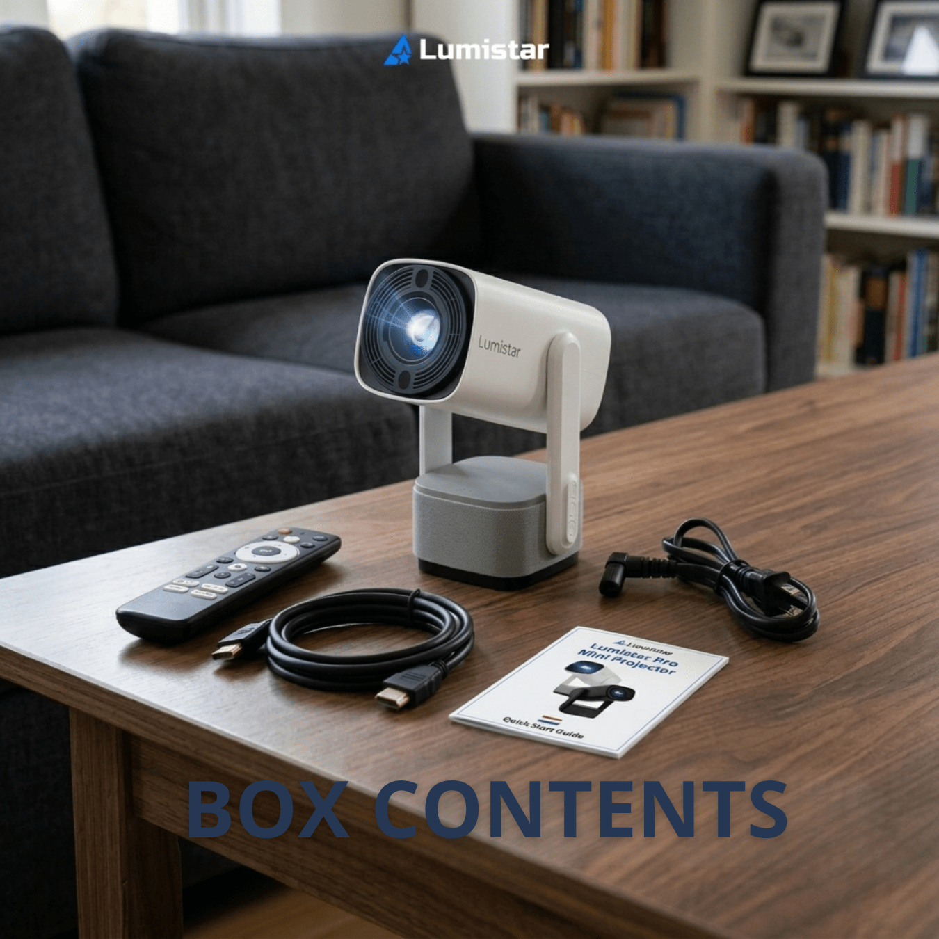 Lumistar Ultra Mini Beamer verpakkingsinhoud