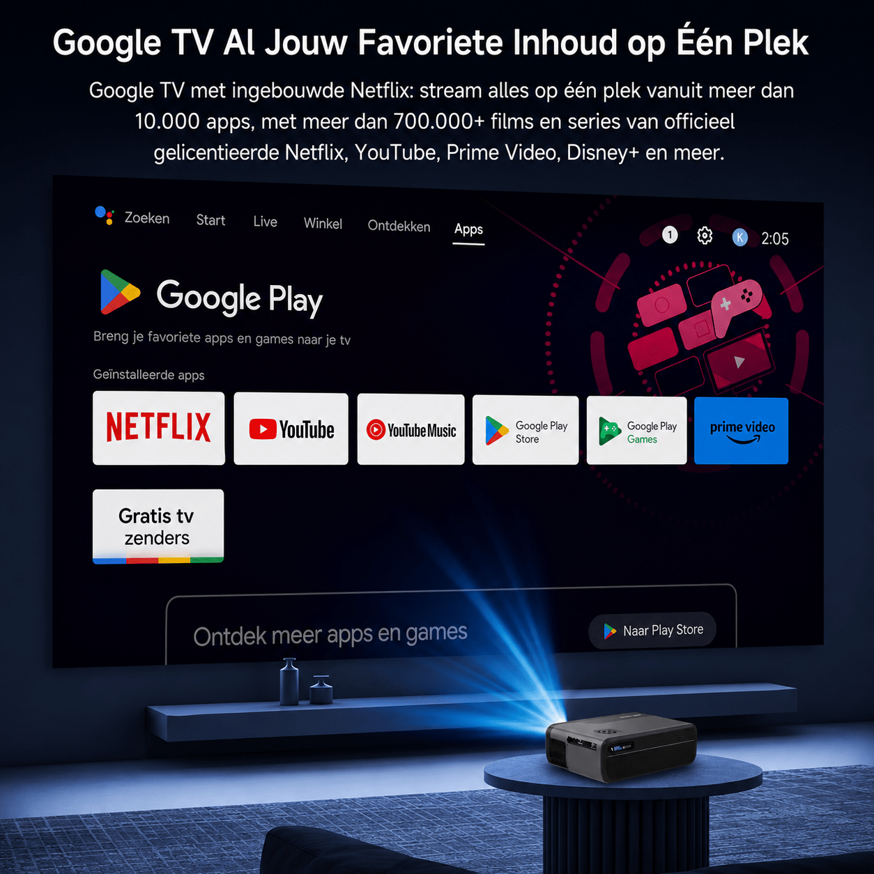 Lumistar A8 Google TV Beamer - De Ultieme Thuisbioscoop - Lumistar - beamer - Lumistar