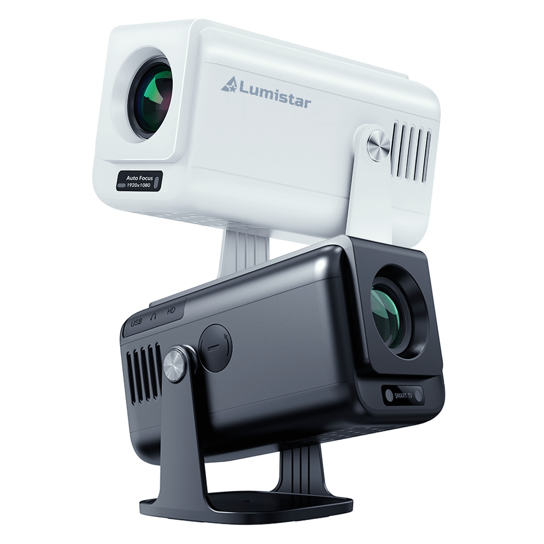 Lumistar Pro+ Mini Beamer zwarte en witte variant bij elkaar